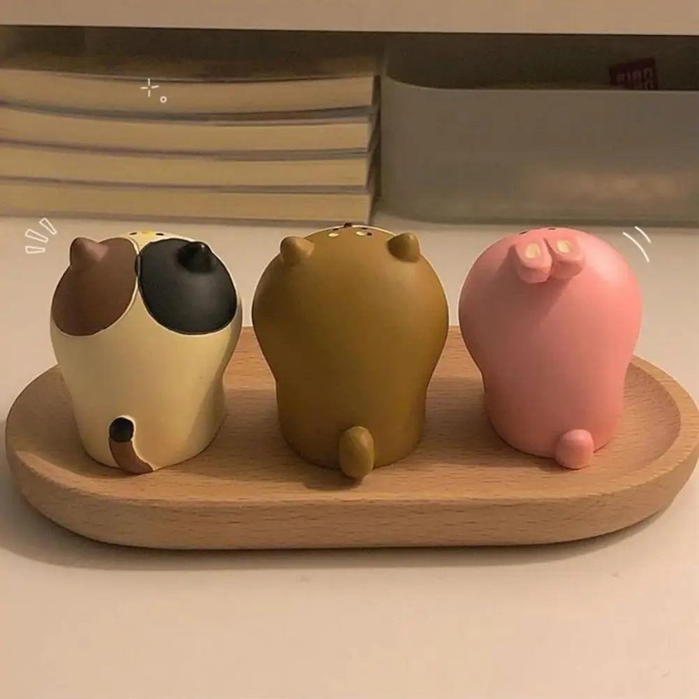 Pen Holder Resin Holder Desktop Organizer Stand for Students Mini Cat Dog Pen Stand