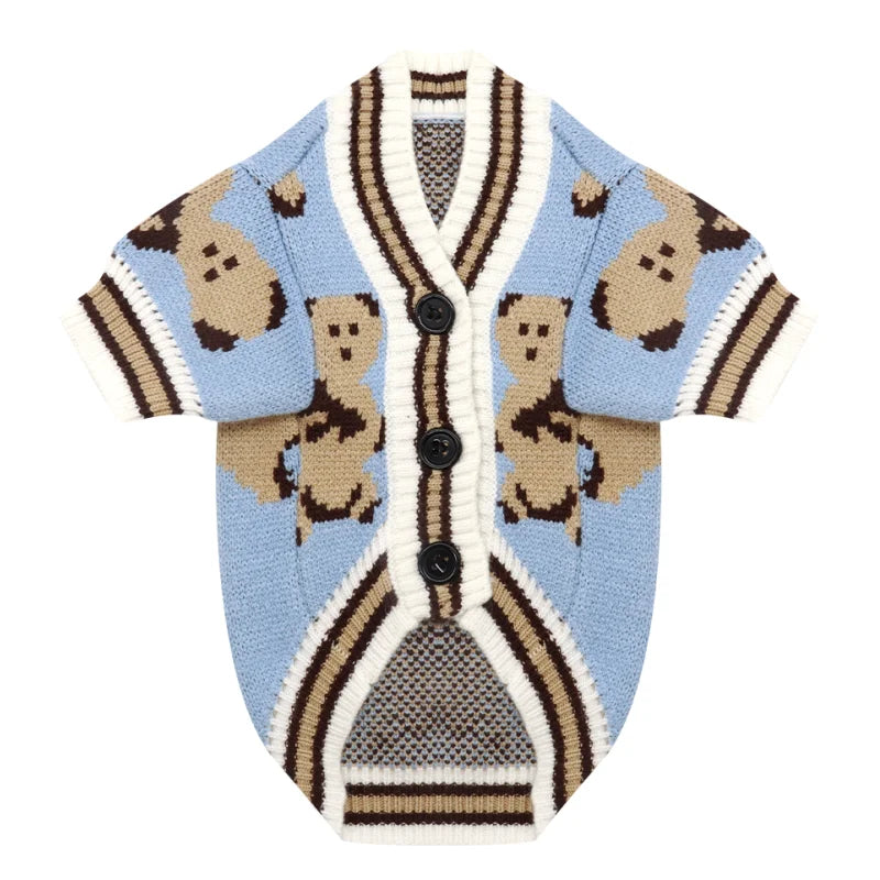 Luxury Dog Clothes for Small Dogs Winter Warm Dog Sweater Chihuahua French Bulldog Clothing Pet Items Knitted Cardigan Sweater