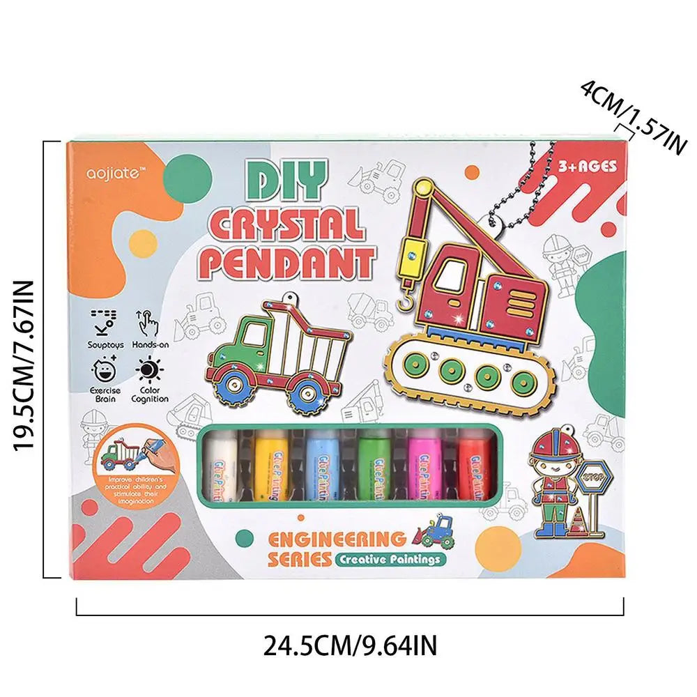 Children's Painting Set For Christmas Fast Drying DIY Crystal Pendant Kit Kids Paint Set Christmas Paint Your Own Sets For