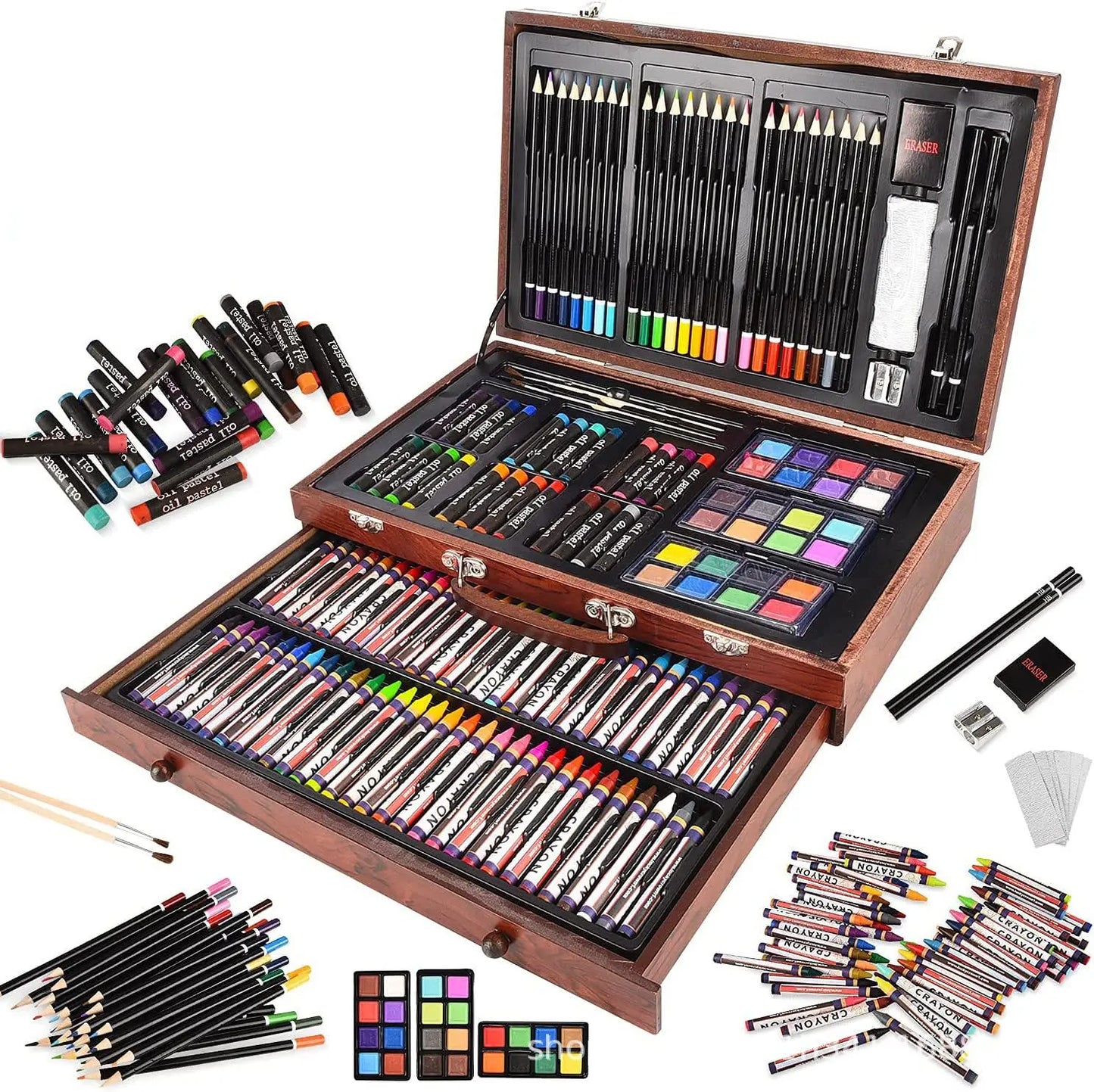 140pcs/Set Painting Drawing Art Set Paint Brushes Markers Watercolor Colour Pen Watercolor Pencils Art Supplies Kids Gift Anime