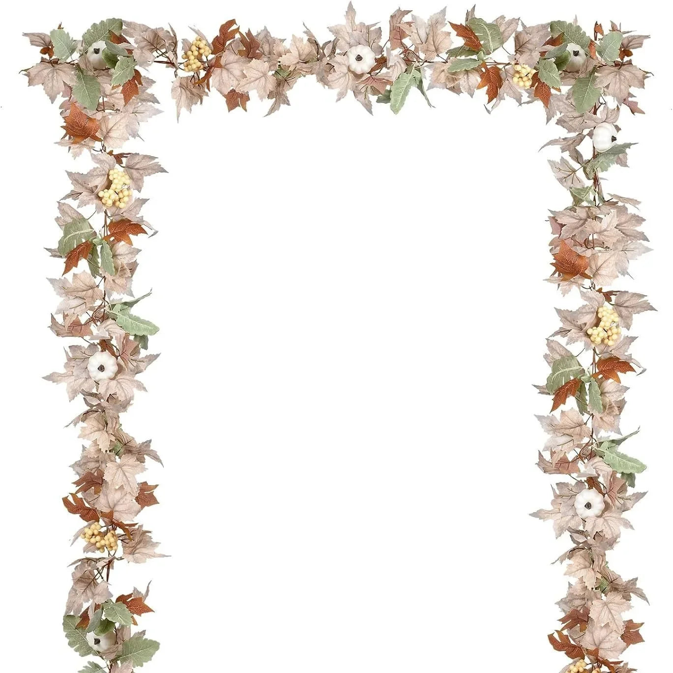 Autumn Wreath Farmhouse Decoration Farmhouse Thanksgiving Maple Leaf Berry Halloween White Pumpkin Set Garland Ornament Pendant Valentines Gift