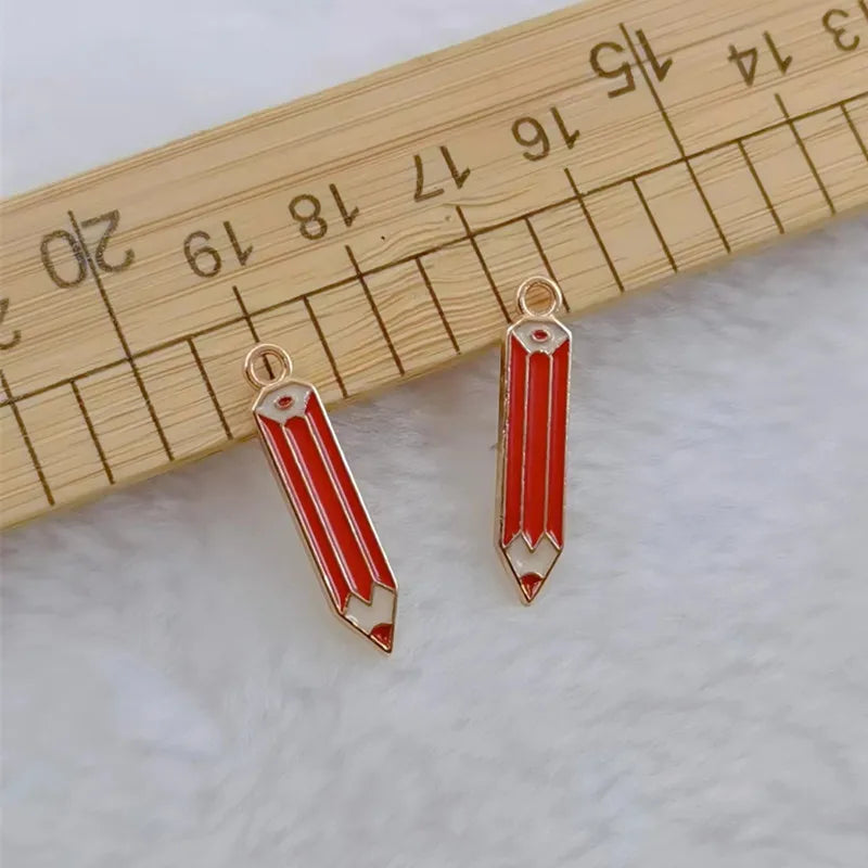 10pcs Enamel Pencil Fragments Charms for Jewelry Making Craft Supplies Necklace Bracelet Charms Earring Pendant Diy Accessories