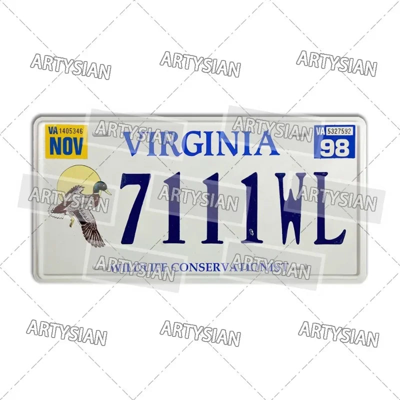 US Metal Plaque Retro Truck Number Plate Mississippi West Virginia Maine Illinois Idaho Iowa Pennsylvania Decorative Metal Sign