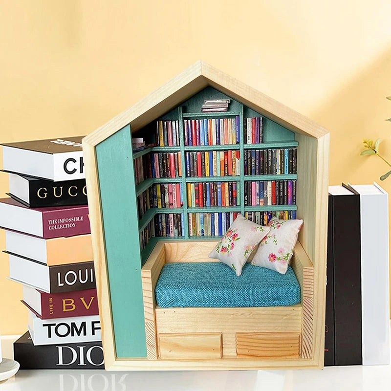 Creative Anti-Anxiety Bookshelf Miniature Book Match Boxes Gift Shake Away Your Anxiety Doll House Decoration Gifts