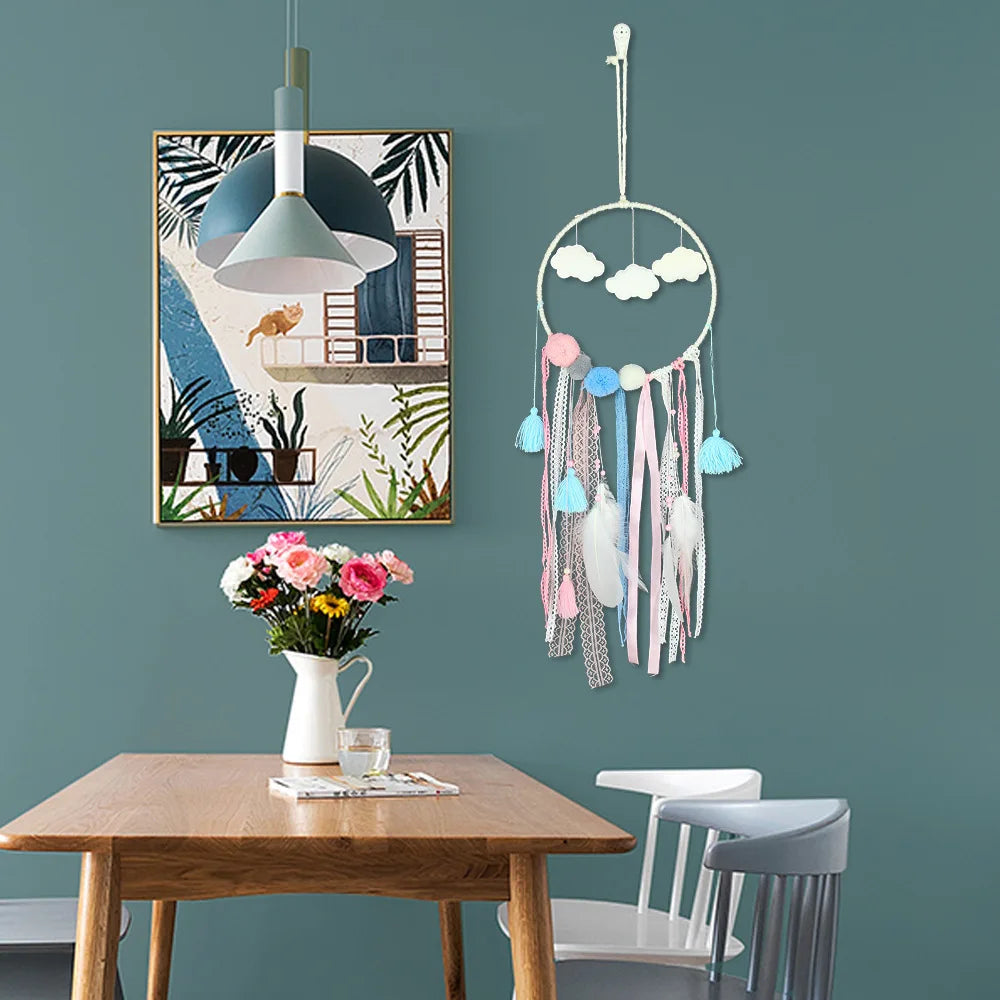 Creative Cloud Dream Catcher Wind Chime Pendant Hanging Ornaments Wind Chimes Home Window Curtains Pendant Home Garden Decor