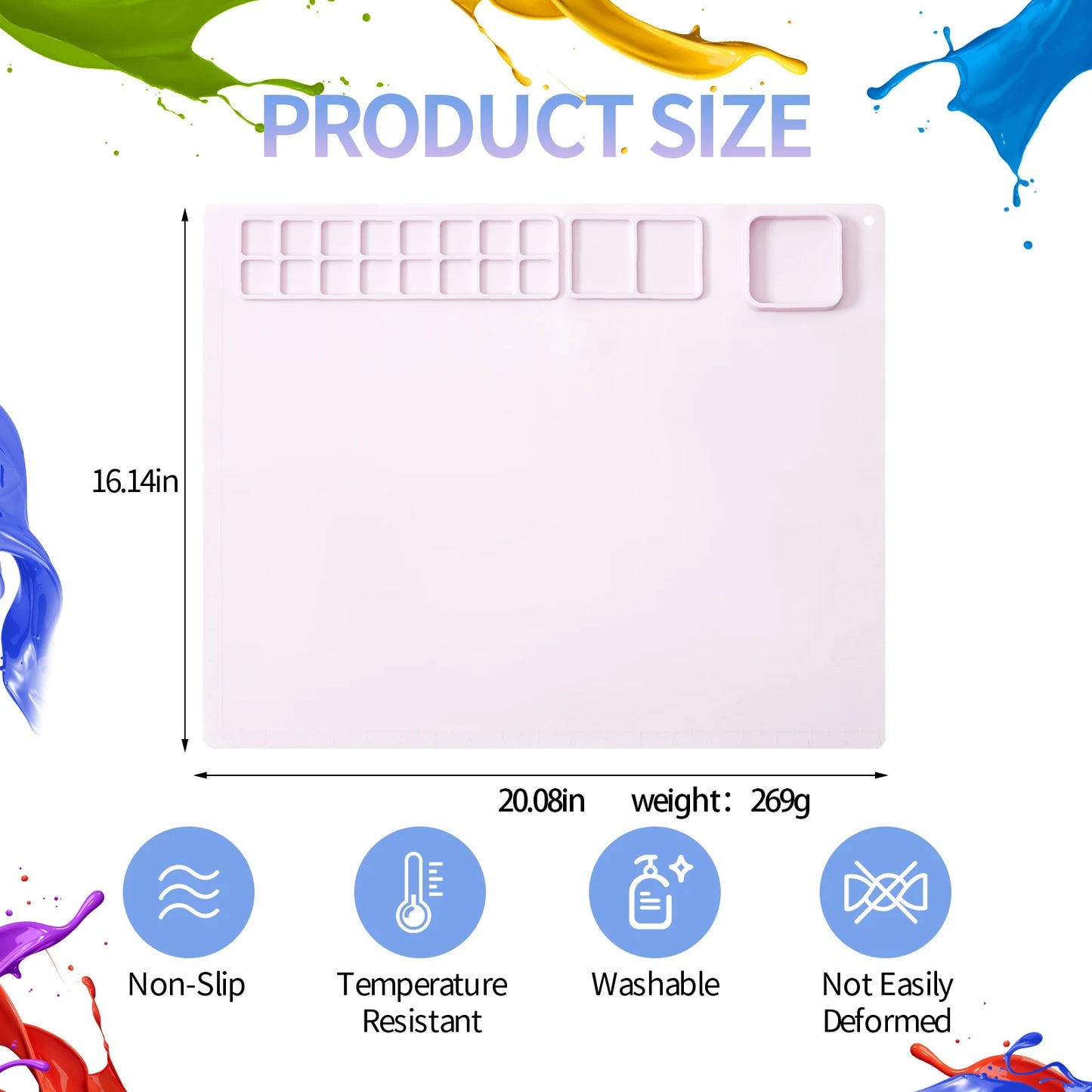 2023 popular children kids suction cup reusable silicone drawing pad mat with cup art silicone painting mat