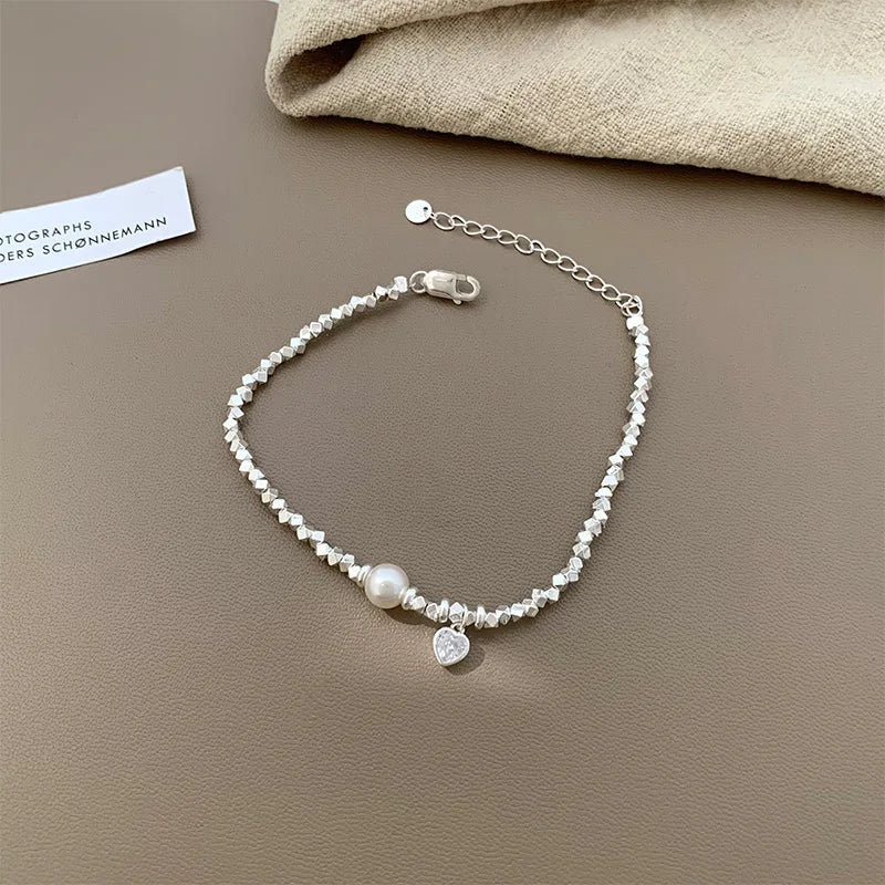 New 925 Silver Gold Color Geometric Beads Adjustable Punk String Bracelet For Woman Girl Fashion Jewelry Gift Dropship Wholesale