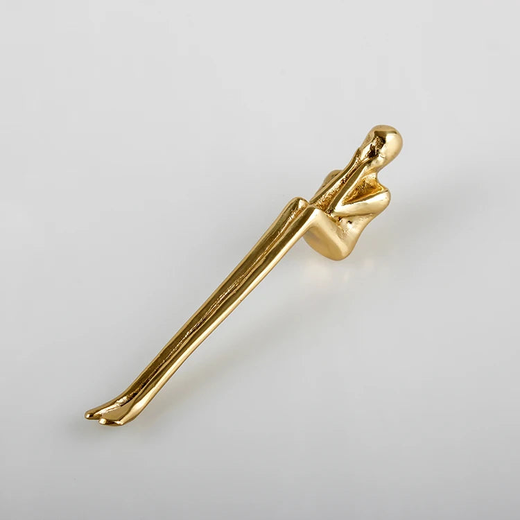 Brass Handle Nordic Modern Simple Wardrobe Door Cabinet Drawer Luxury Humanoid Copper Cabinet Creative Long Handle Drawer Knobs