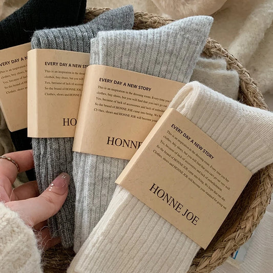 Thermal Wool Cashmere Long Sock for Women Homewear Sleeping Thicken Warm Crew Socks Women Socks Autumn Winter Calcetines Mujer