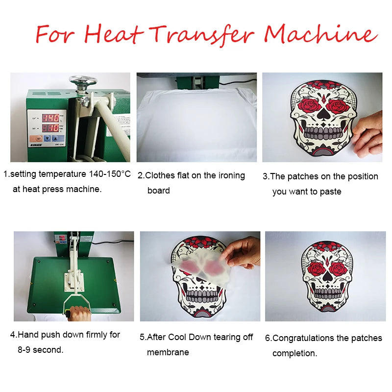 Ironing Transfer Clothing DTF Heat Transfer Sticker Graffiti Fashion T-shirt Hoodie Patch Jacket DIY Everything Waterproof