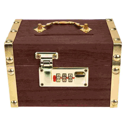 Supvox Wooden Treasure Chest Vintage Decorative Box for Coins, Money, Jewelry and More