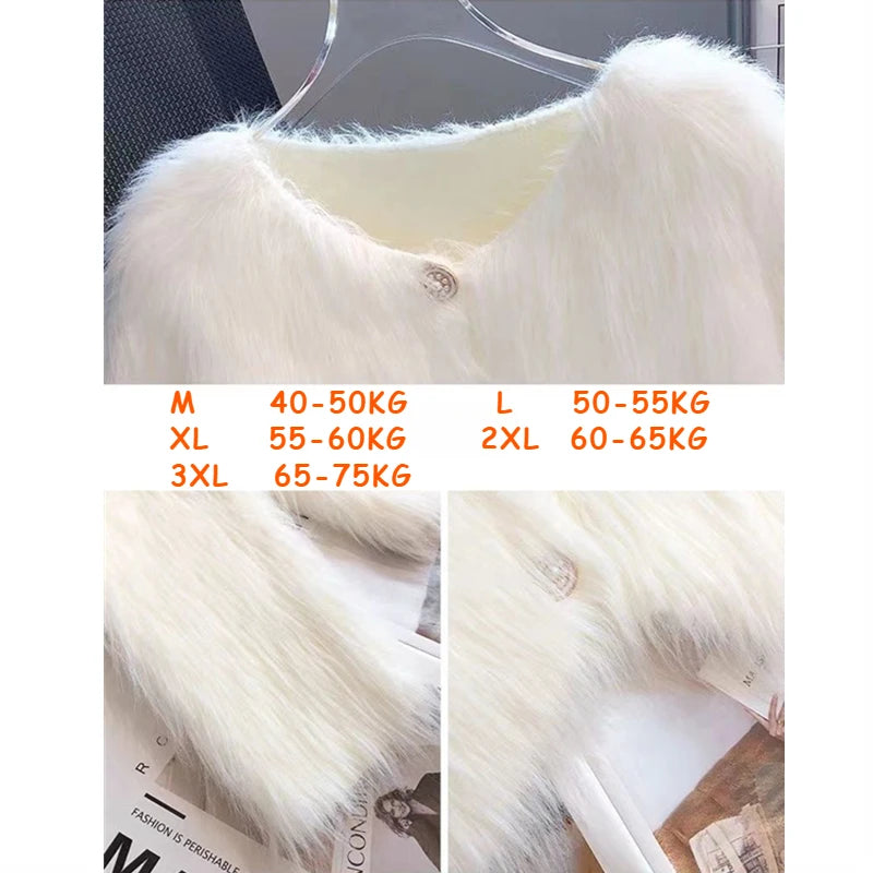 Autumn Warm Women Crop Cardigan Korean Knitted Elegant Female Casual Sweaters Fashion Imitation Mink Cashmere Soft Ladies Coats