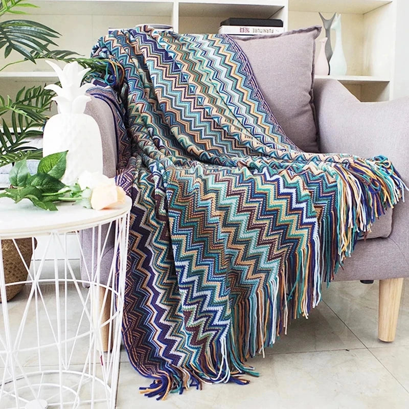 Boho Bed Plaid Blanket Geometry Aztec Baja Blankets Ethnic Sofa Cover Slipcover Decor Throw Wall Hanging Tapestry Rug Cobertor