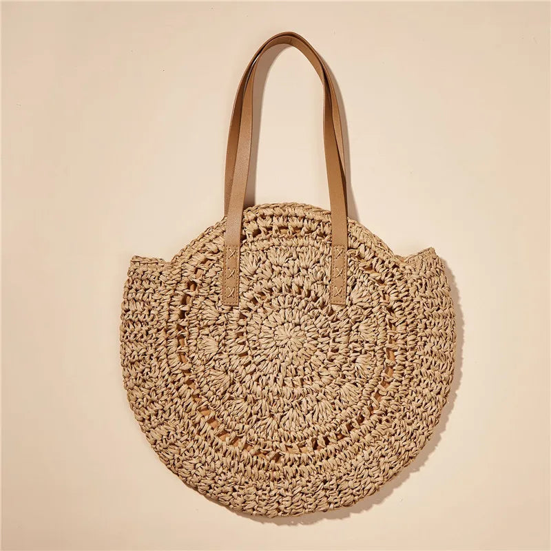 New Large Capacity Handbag Totes Holidays Pack Handmade Straw Shoulder Bags For Women Big Travel Beach Bag bolsa feminina