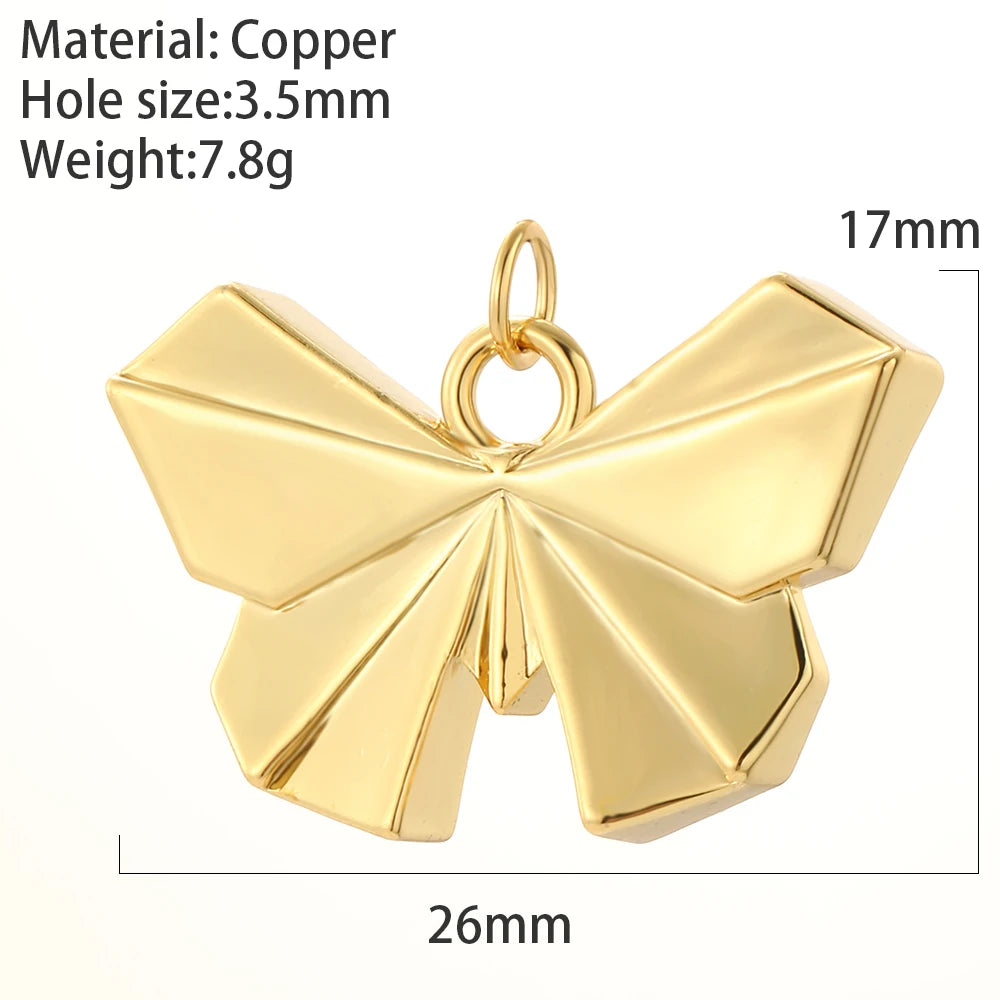 Origami Bird Lion Dog Dove Elephant Butterfly Charms for Jewelry Making Supplies Gold Color Dijes Diy Bracelet Earring Necklace