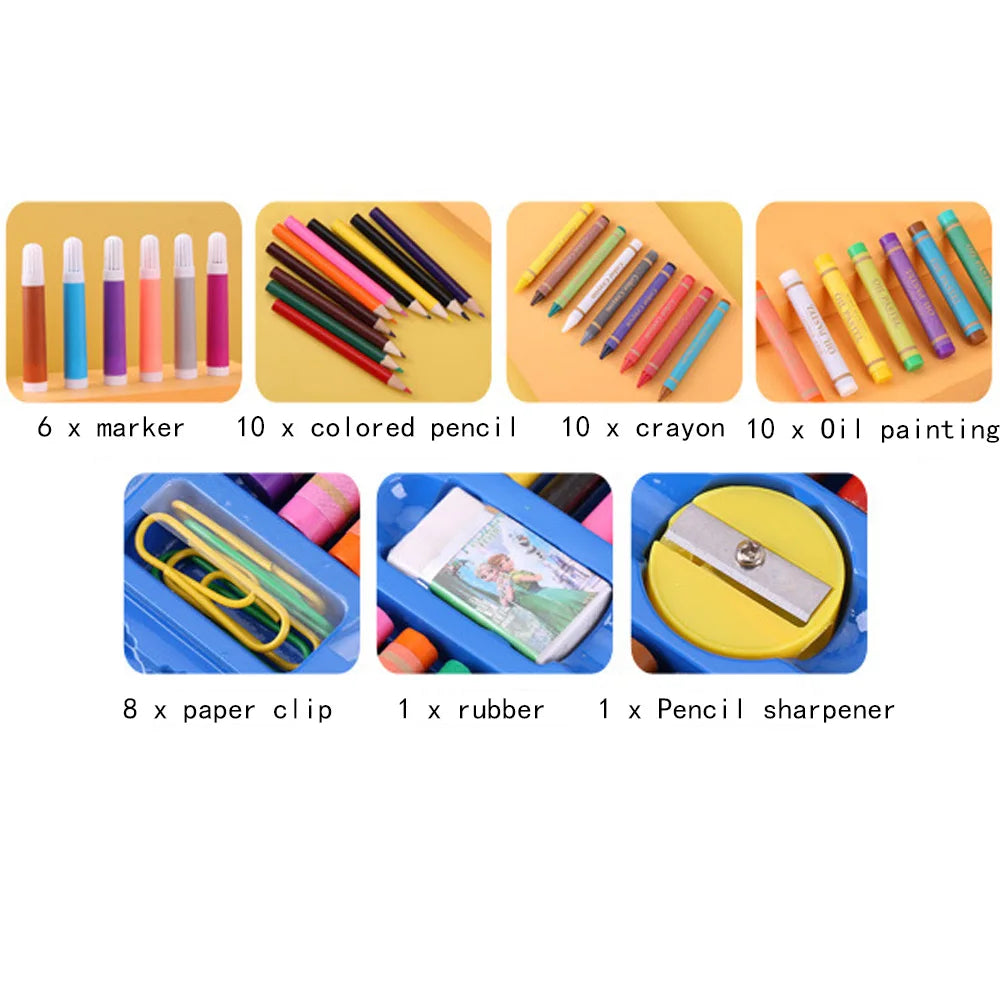 42PCS Pencil Artist Kit Set Painting Crayon Marker Pen Brush Drawing Tools Set Kindergarten Supplies hot sale for Children Gifts