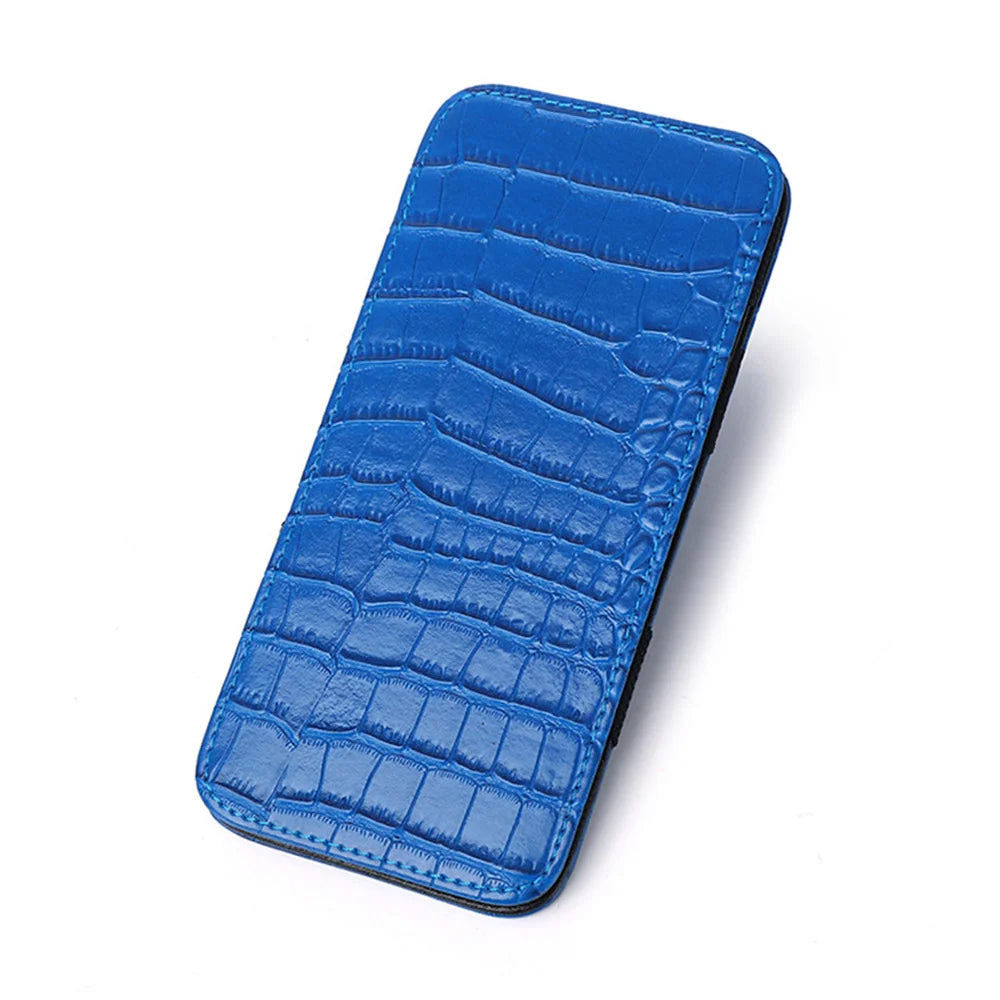 Long Crocodile Print Money Clip Men Multicard Slot Pu Leather Card Case Travel Document Organization Solid Color Women'S Wallet