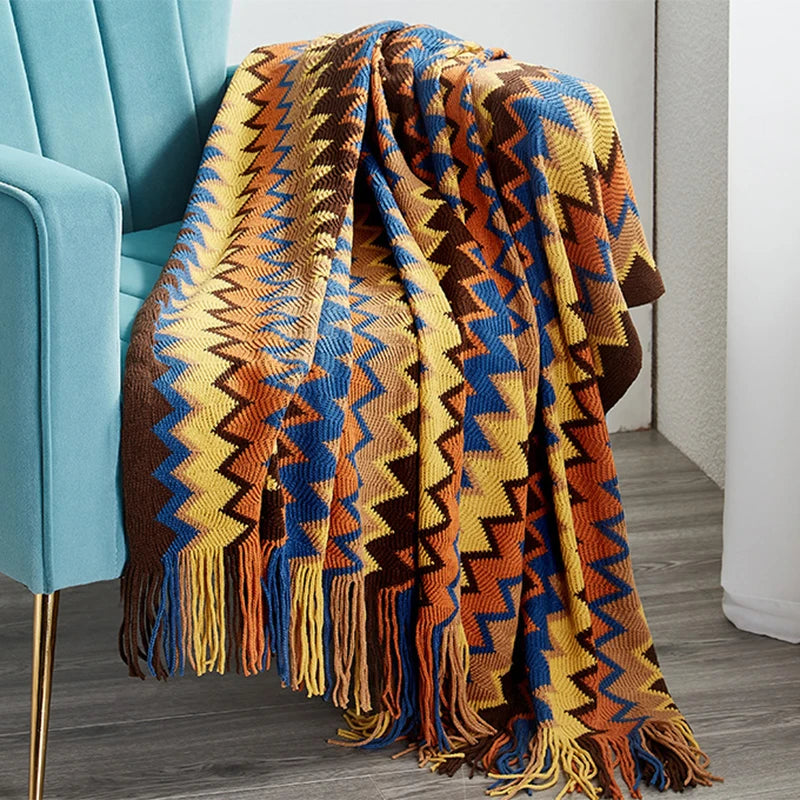 Boho Bed Plaid Blanket Geometry Aztec Baja Blankets Ethnic Sofa Cover Slipcover Decor Throw Wall Hanging Tapestry Rug Cobertor