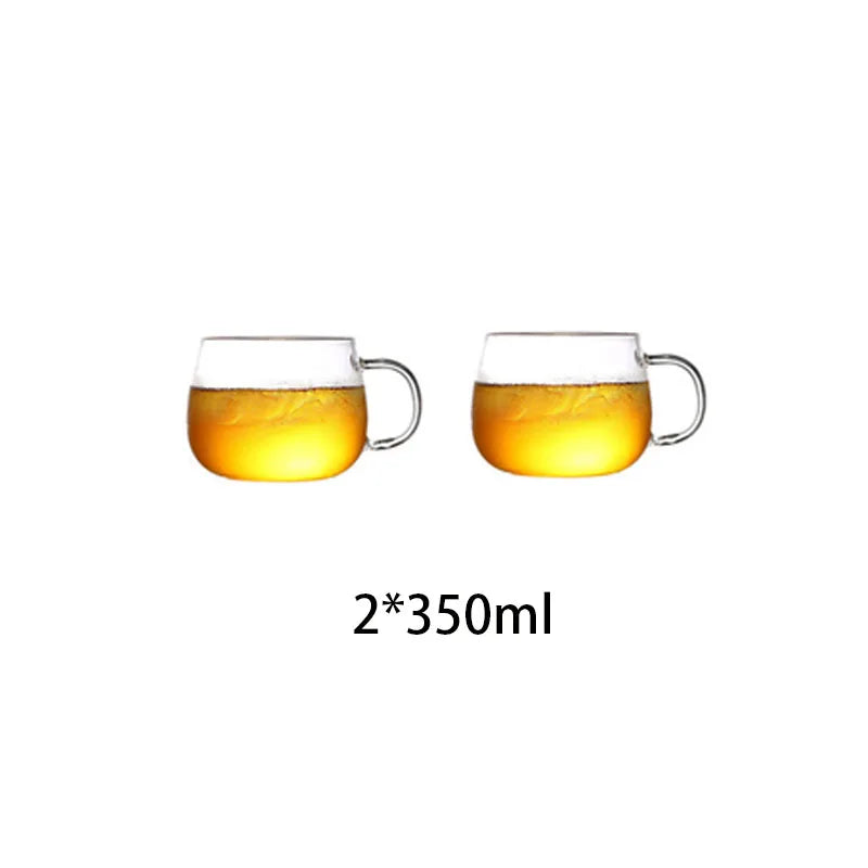 YWDL 1L/1.8L Borosilicate Glass Teapot Set Clear Teapots With Cup Removable Filter Spout Drinkware For Loose Leaf Blooming Tea