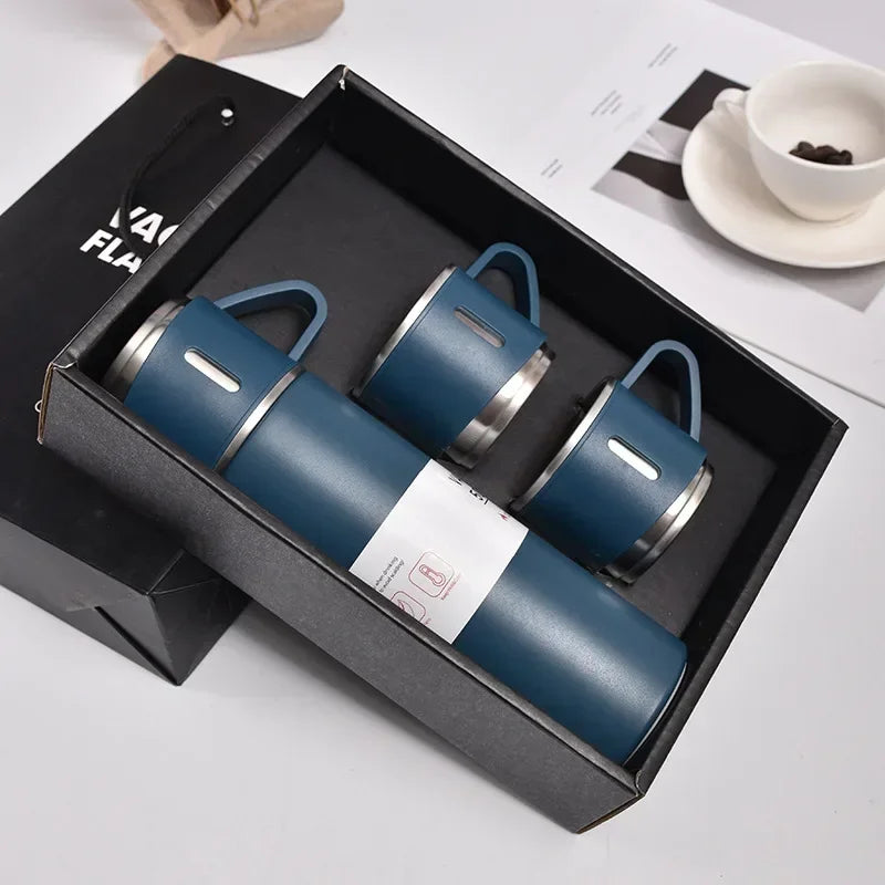 500ML 304 Stainless Steel Vacuum Insulated Bottle Gift Set Office Business Style Coffee Mug Thermos Bottle Portable Flask Carafe