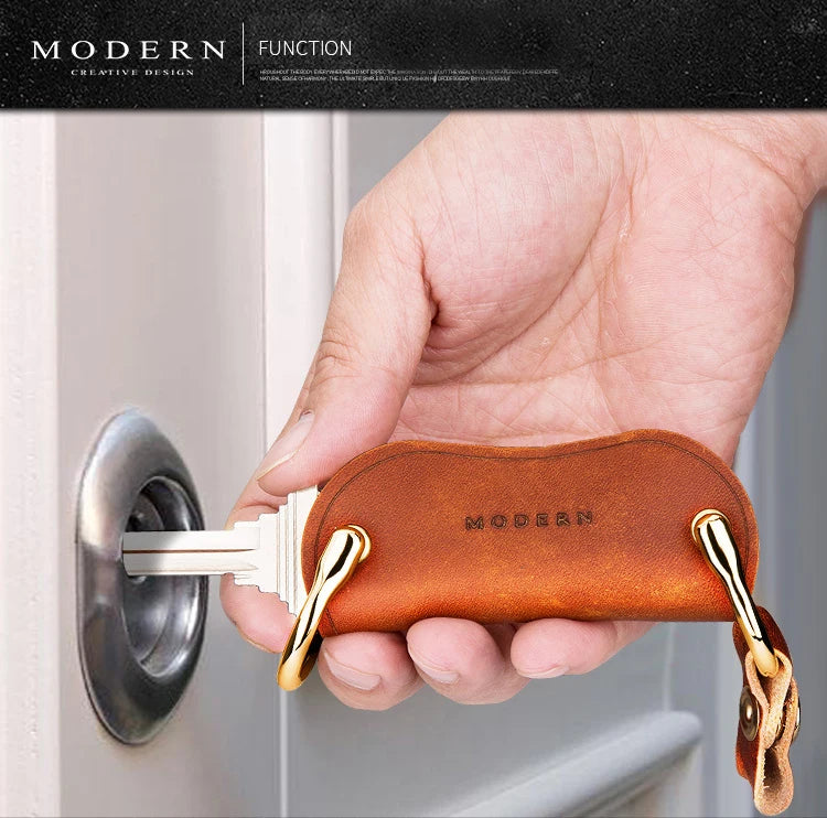 Brand New 100% Genuine Leather Smart Key Organizer Holder Key Chain Key Wallet Creative Travel Man Woman Gift