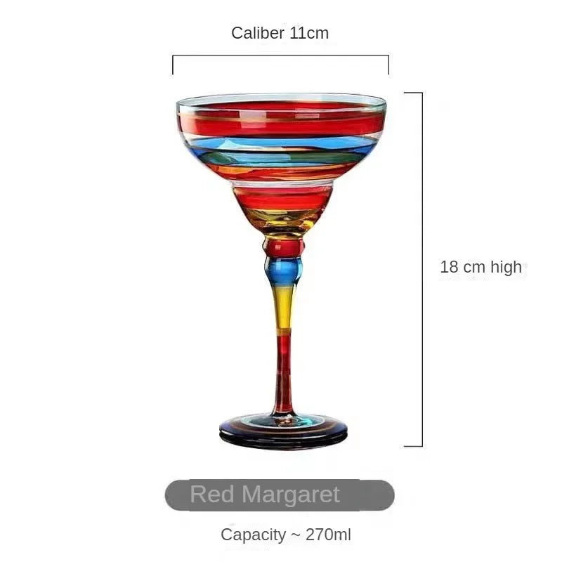 Handmade Colored Cocktail Cup Margarita European Cup Champagne Cup Creative Wine Glass Family Bar Wedding Party Wine Glass