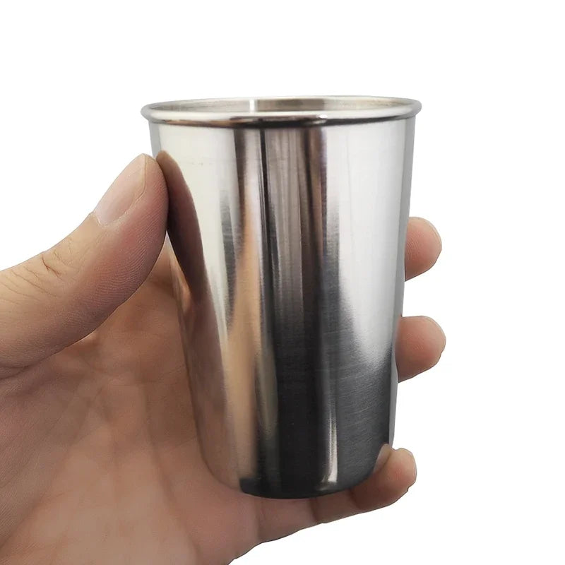 Stainless Steel Metal Cup Beer Cups White Wine Glass Coffee Tumbler Travel Camping Mugs Drinking  Tea Mug Set Outdoor