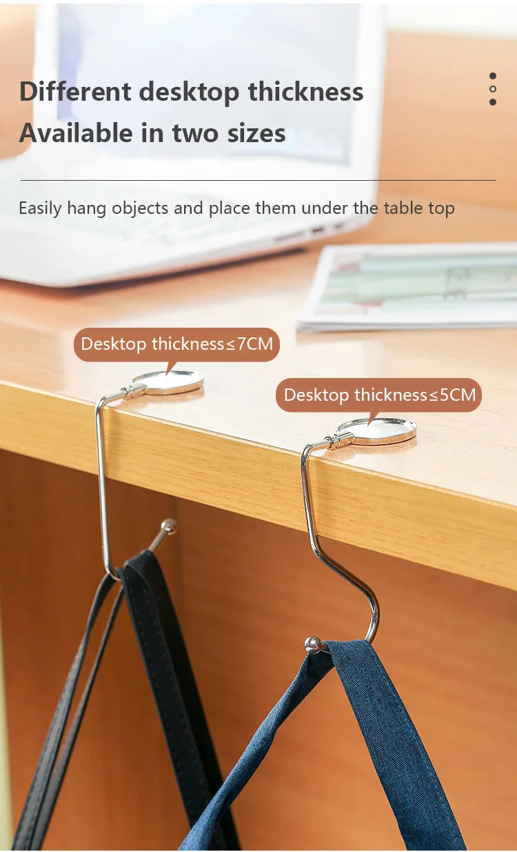 1pc Portable Students Desk Hook Hanger for Backpack Bags Storage Kitchen Cabinet Garbage Bag Hooks Desk Side  Office Organizer