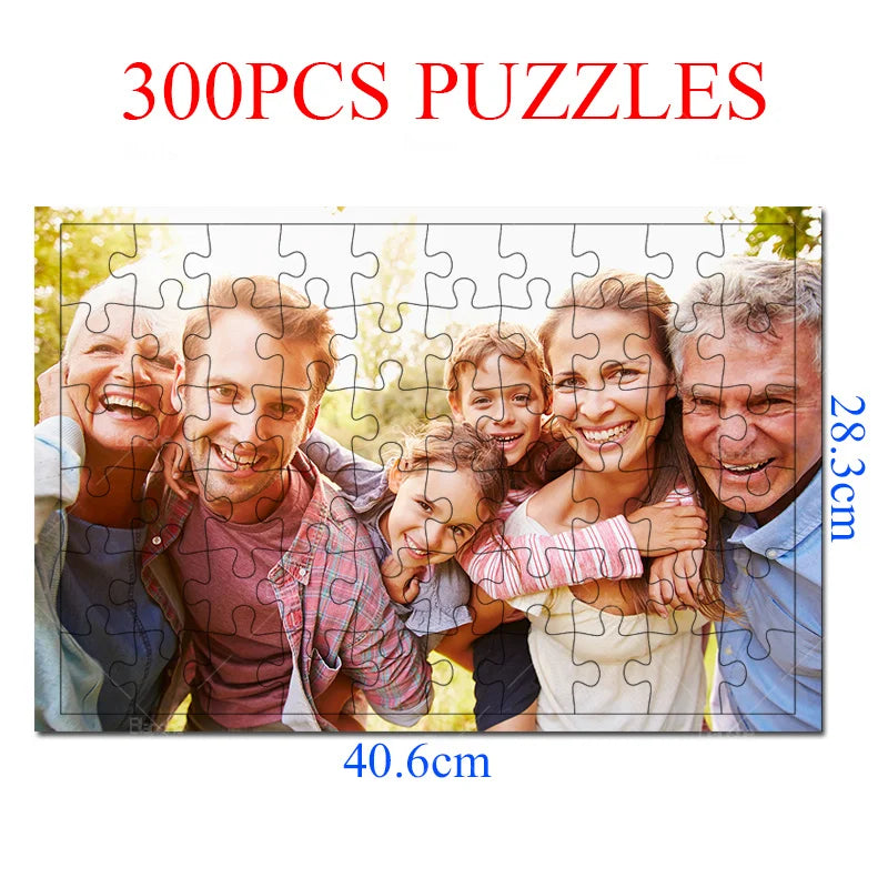 Photo Custom Puzzle Personalized 300 500 1000 Puzzles DIY Teens Adults Wooden Box Jigsaw Toys For Friends Family Gifts Room Desk Valentines Gift