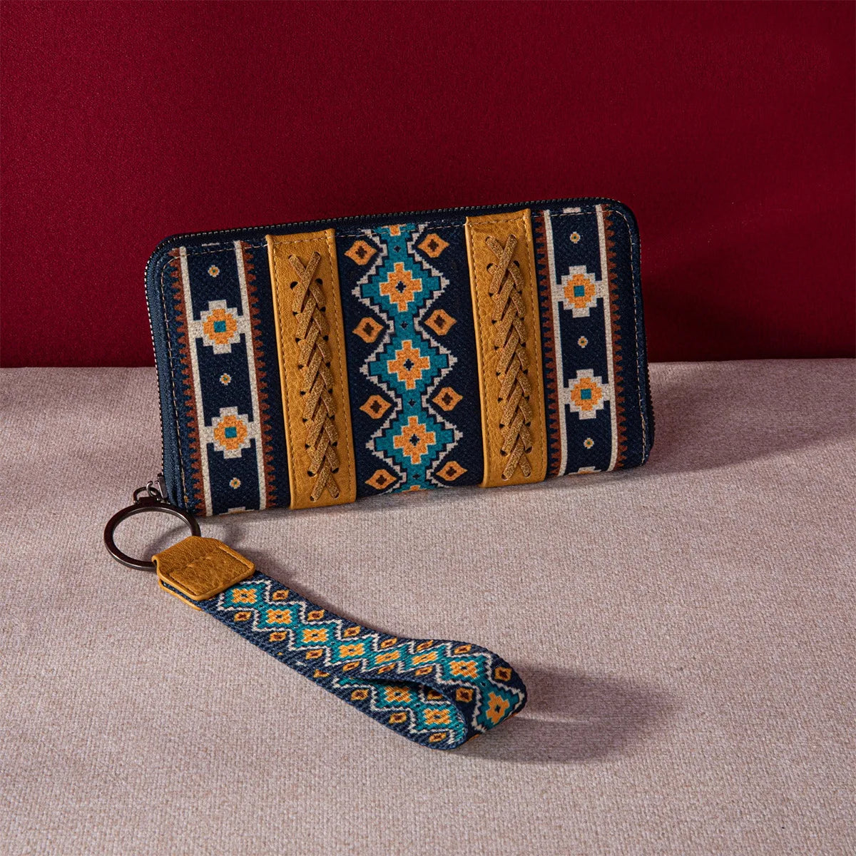 European American Retro Zipper Wallet Cotton Linen Printed Bohemian Style Women's Handbag Wallets Trend Versatile Card Bags