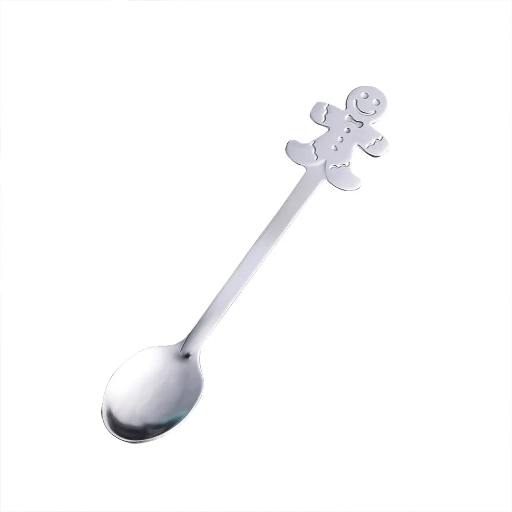 Christmas Gifts Coffee Spoons Stainless Steel Nordic style Dessert Spoon Tableware Kitchen Accessories New Year Gift Decorations