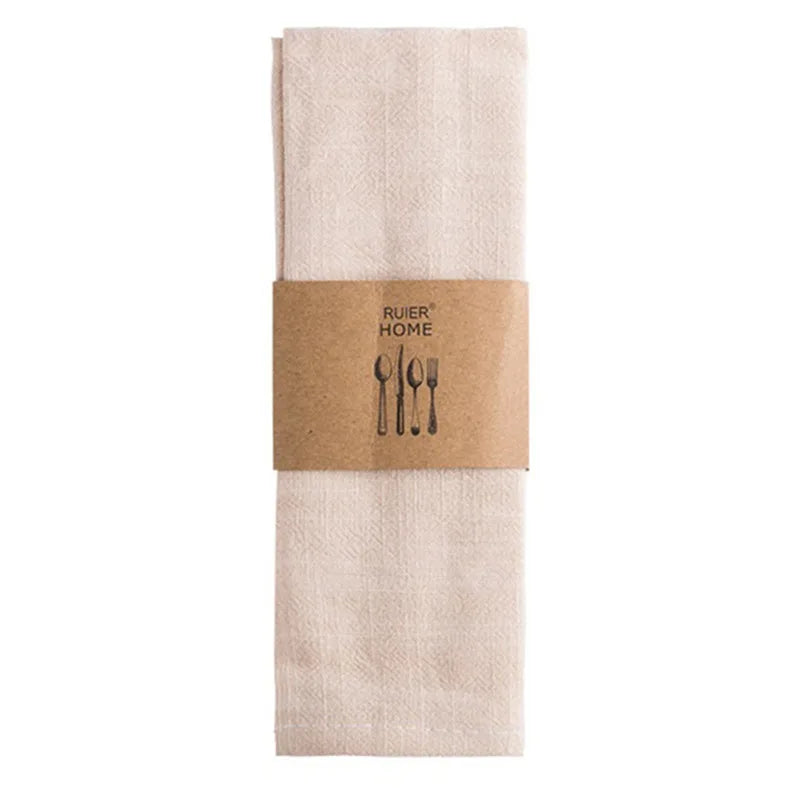 Reusable Cotton Linen Cloth Napkins 40x30cm Kitchen Dining Table Cleaning Towel Tea Napkin Hotel Restaurant Serving Table Cloth