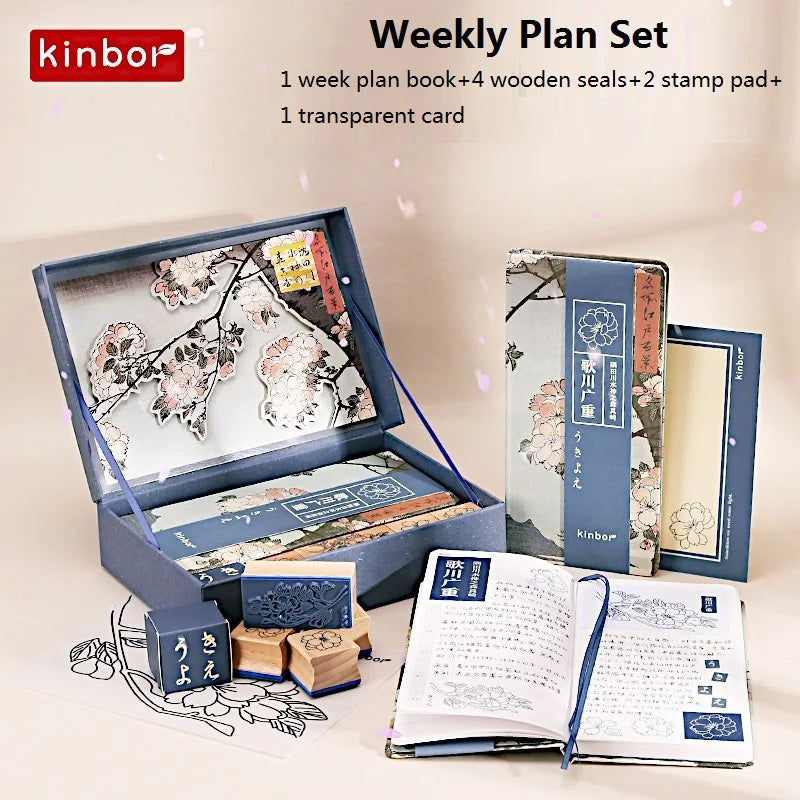 Kinbor Weekly Plan Set Notebook Hand Account Book Блокнот Carnet Diary Japanese Notepad And Journals Gifts For Graduation