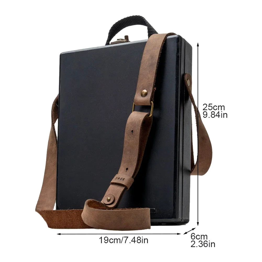 Multifunction Outdoor Crossbody Gift Brush Storage Postman Briefcase Retro Portable Artist Tool Pencil Writer Messenger Wood Box