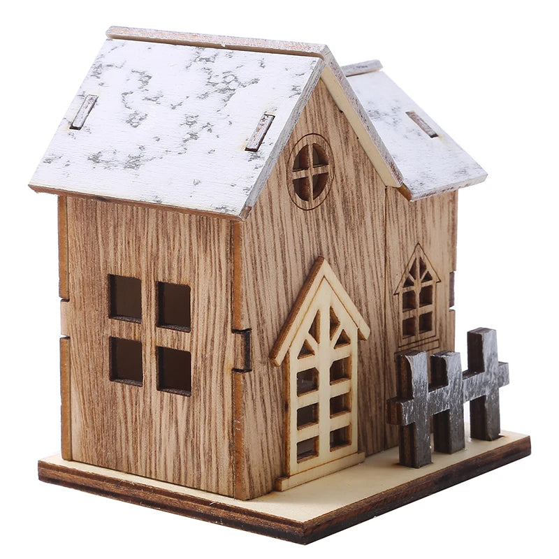 Nordic Simple Log Cabin Model Handicraft Ornaments Christmas Decoration Home Room Living Room Decorate Accessories