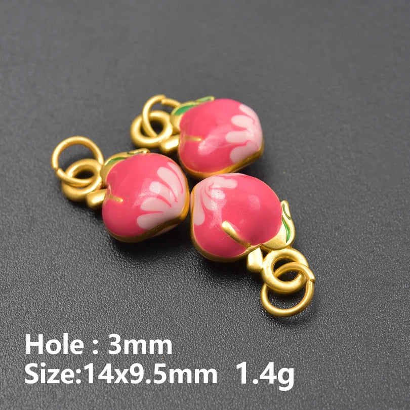 10Pcs/Lot Mix Styles Cute Sweets Candy Birthday Cake Charms Enamel Ice Cream Doughnut Breloques Jewelry Accessories Wholesale