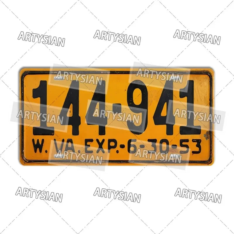 US Metal Plaque Retro Truck Number Plate Mississippi West Virginia Maine Illinois Idaho Iowa Pennsylvania Decorative Metal Sign