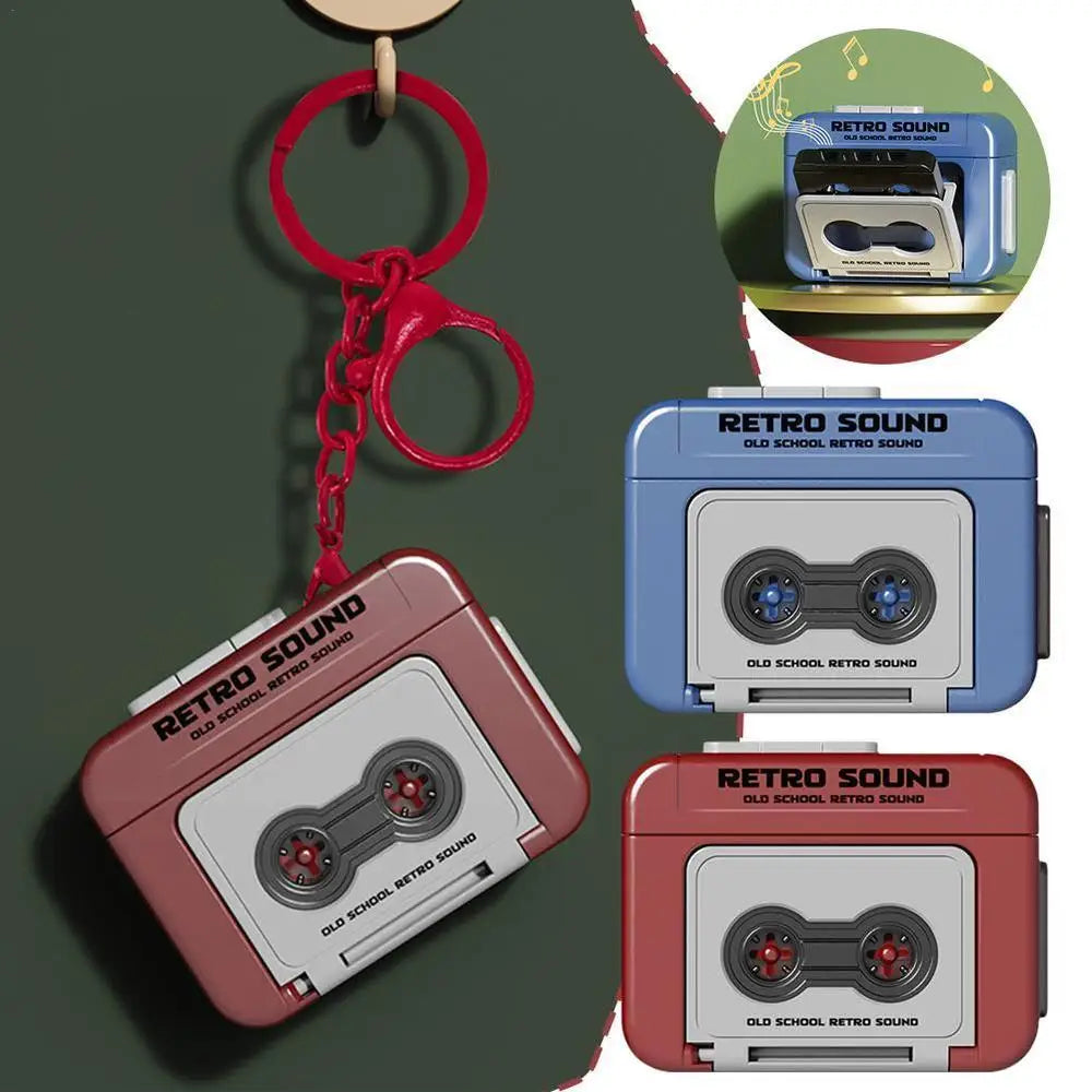 Mini Retro Recorder Keychain Can Record And Play Music Fun Music Box Pendant Personalized Couple Gift For Girlfriend Valentines Gift