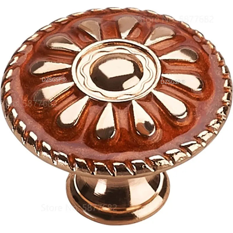 Retro Red Bronze Kitchen Cabinet Knobs Cupboard Door Zinc Alloy Handles Vintage Wardrobe Furniture Handle Drawer Pulls