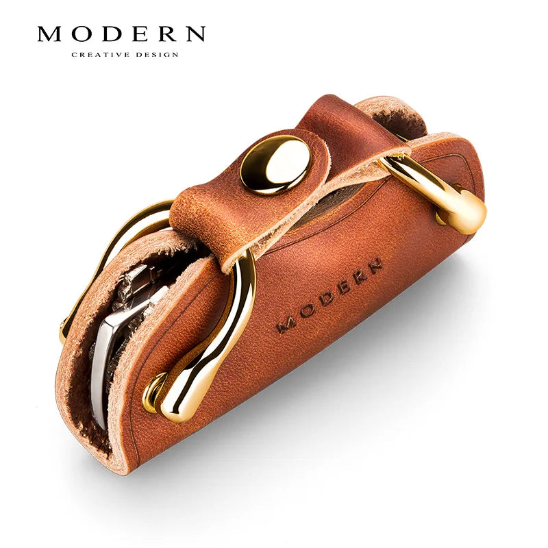 Brand New 100% Genuine Leather Smart Key Organizer Holder Key Chain Key Wallet Creative Travel Man Woman Gift