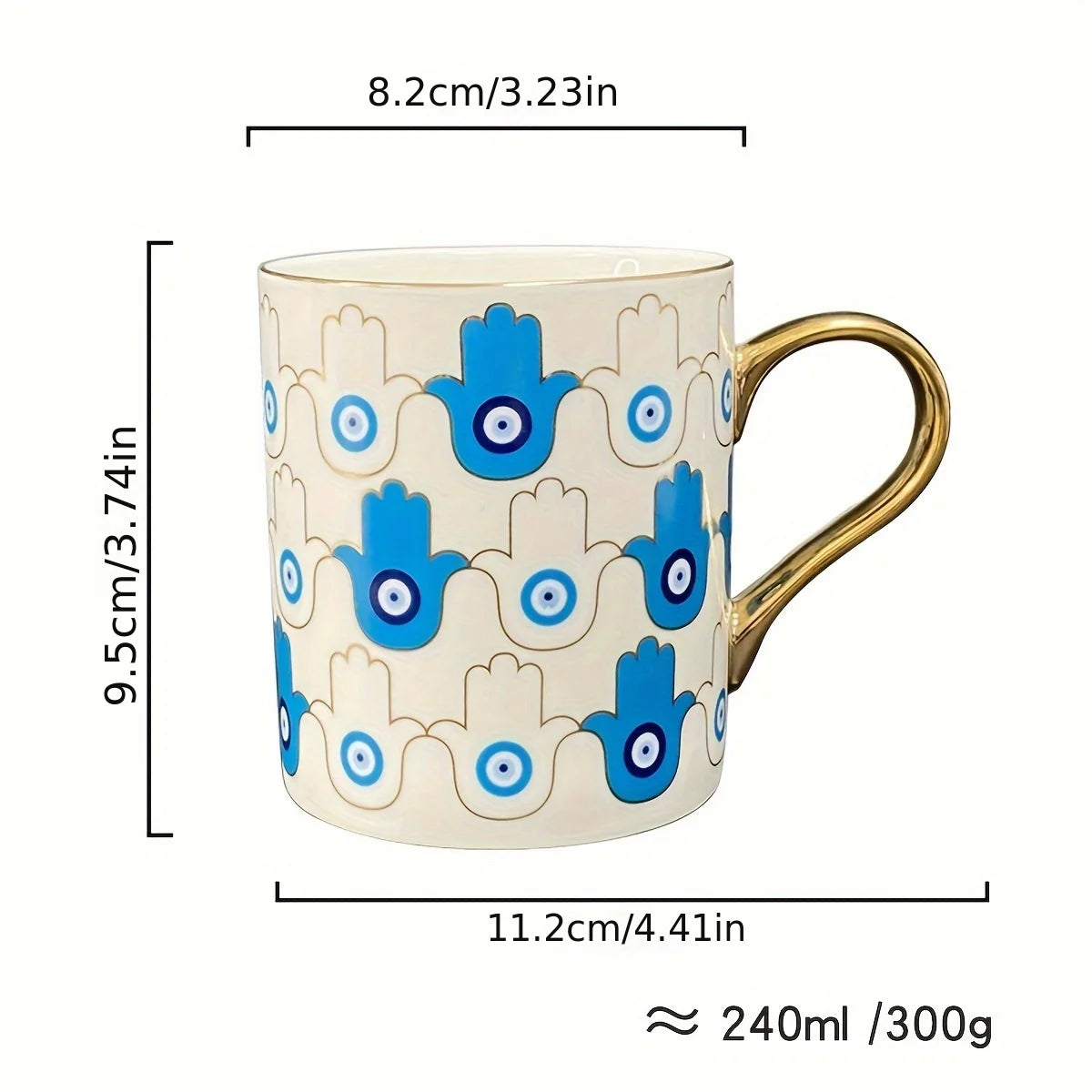 1pc 300ml Nordic Eyes Ceramic Coffee Mug Stylish Drinkware for All Seasons Fine Water Cup Uniquely Thoughtful Gift Tea Cup