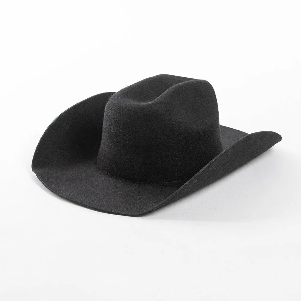 Cowboyhat autumn and winter new wool felt cowboy hat jazz hat European and American fashion casual curling cowboy hat