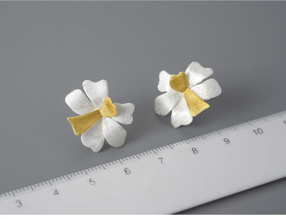 Lotus Fun Exquisite Unusual Flower Wedding Stud Earrings for Women Gift Real 925 Sterling Silver Luxury Quality Fine Jewelry