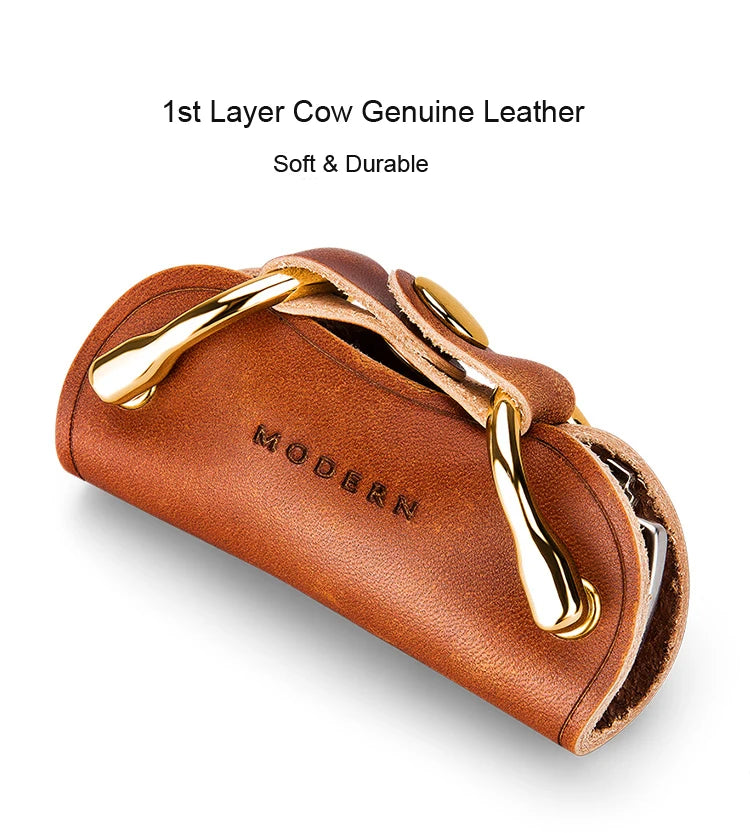 Brand New 100% Genuine Leather Smart Key Organizer Holder Key Chain Key Wallet Creative Travel Man Woman Gift