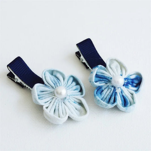 Handmade tie-dye indigo hair clips multicolor adults and children universal bangs edge clip hair accessories companion gift