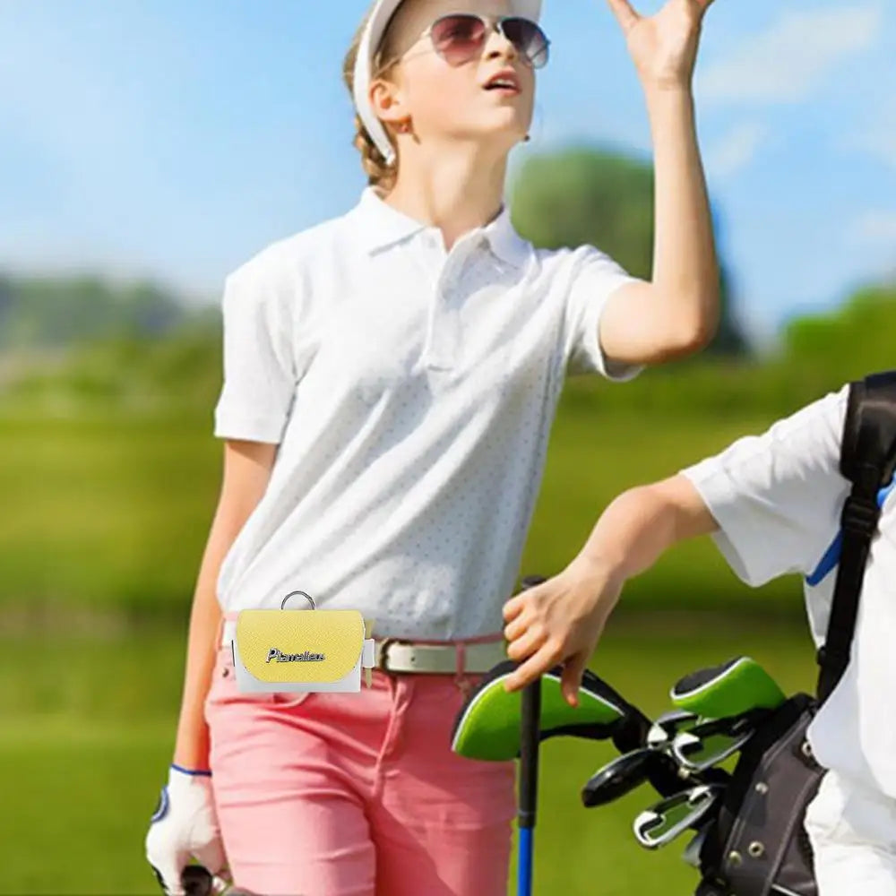 pink golf bag PU leather Golf Ball Pocket golf tees Pouch Hang on waist golf belt Portable Waist Storage Bag golf accessories