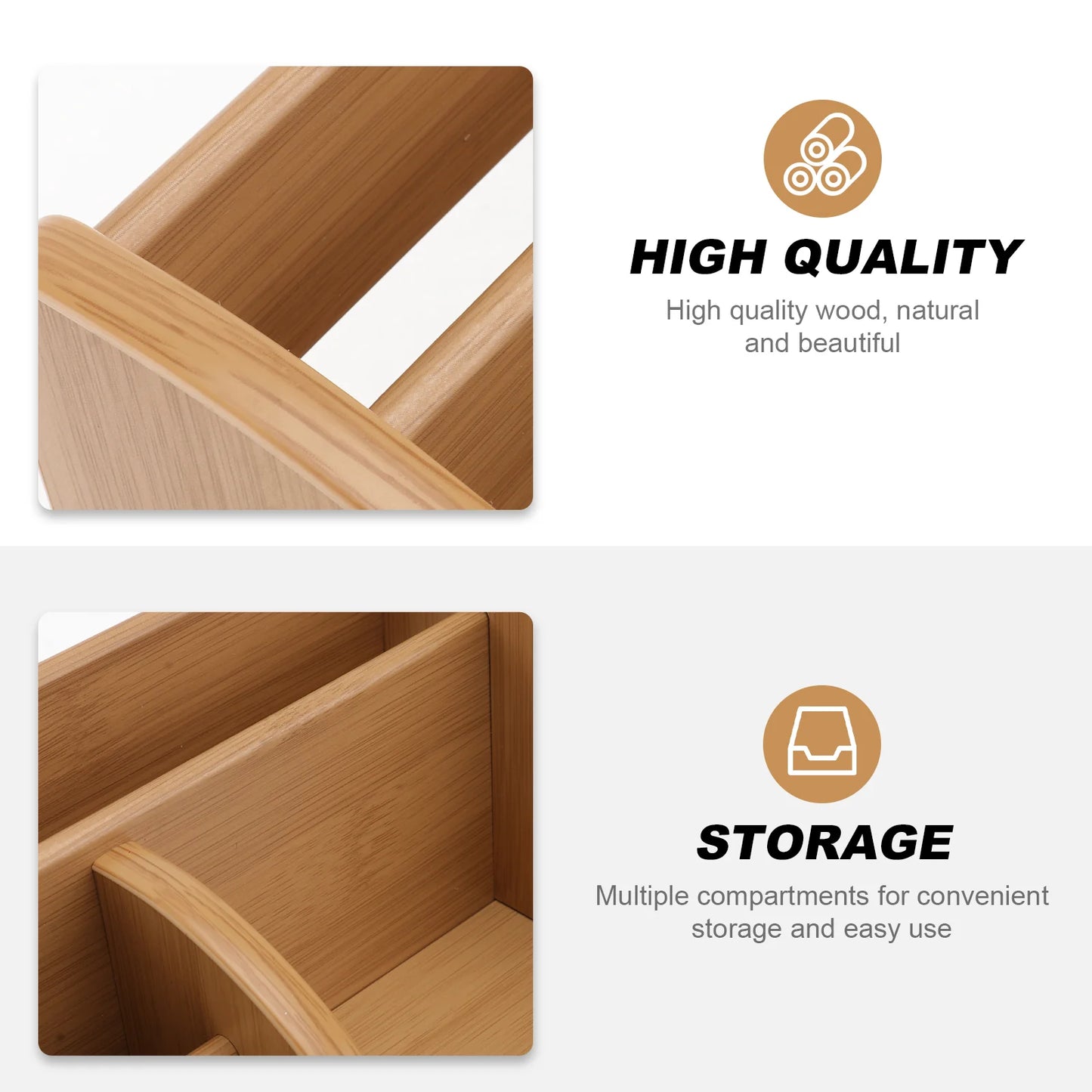 Wooden Desk Organizer Multi-Functional DIY Pen Holder Storage Box Desktop Stationary Storage Rack for Home Office and School