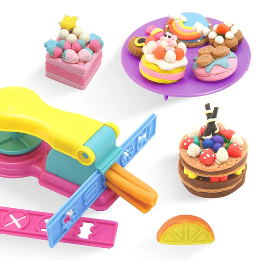 DIY Playdough Clay Plasticine Tools Set Cute Noodle Machine Mould Playdough Playsets for Kids Noodle Maker Kitchen Toy Gifts