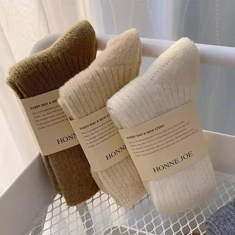 Thermal Wool Cashmere Long Sock for Women Homewear Sleeping Thicken Warm Crew Socks Women Socks Autumn Winter Calcetines Mujer