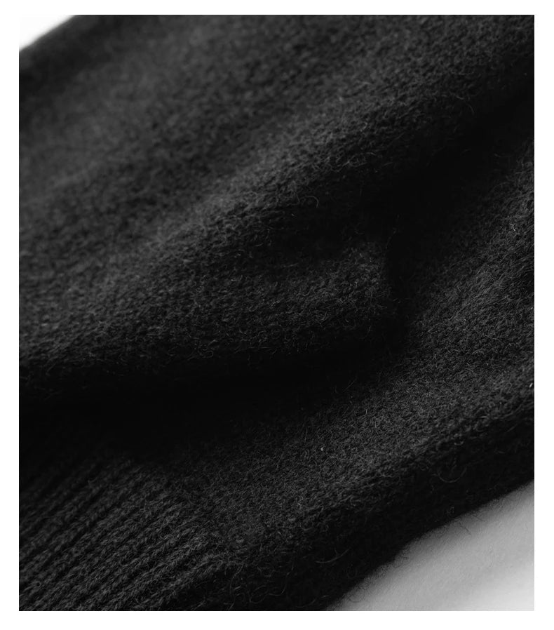 2024 Winter Women 100% Cashmere Mitts 15cm Knitted Fingerless Gloves Y2k Thermal Gloves Semi Finger Lengthen Mittens Arm Warmers